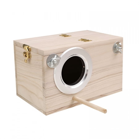ACDANC Parakeet Nesting Box Bird House Wood Breeding Box Parrots Mating Box for Lovebirds Budgie Finch Cockatoo Canary and Medium Sized Birds(S)