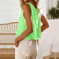 thumbnail image 4 of Mifsaly Sleeveless Crop Tops Women Boat Neck Summer Casual Plaid Cropped Tank Top Cotton Linen Going Out Party Reversible Lightweight Outfits XXL, 4 of 9