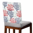 thumbnail image 2 of Summer Red Ocean Coral Chair Covers Set of 8 Blue Gradient Chair Back Covers Stretch Removable Washable Slipcovers Protector for Dining Room Kitchen Party Decor, 2 of 5