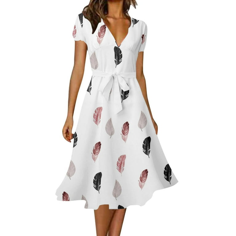 CALAFEBILA Ladies Bridal Shower Dress Floral V-Neck Perfect fit Prom Gown  Sundress Long Maxi Dress - Walmart.com