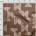 thumbnail image 3 of oneOone Cotton Poplin Brown Fabric Geometric Half Circle Sewing Fabric By The Yard Printed Diy Clothing Sewing Supplies 56 Inch Wide, 3 of 4