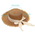 thumbnail image 4 of Clearance! Fdelink Sun Hat Sun UV Protection Hat Women's Summer Wide Straw Hat Bow Beach Sun Hat Coffee, 4 of 5