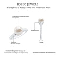 thumbnail image 6 of Rosec Jewels Cultured Freshwater Pearl Diamond Engagement Ring 7 Carat - Pearl Solitaire Ring for Women - AAA Quality, 10K White Gold, US 8.00, 6 of 9