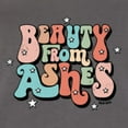 thumbnail image 6 of Wild Bobby Beauty From Ashes Groovy Font With Stars Vintage Women Racerback Tank Top, Dark Grey, X-Large, 6 of 6