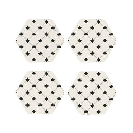 

Tideii Maple plaid for Leather Coasters 4 Pieces Anti-fouling and Anti-scalding Decorative Coasters Suitable for Restaurants Kitchens Coffee Shops-Hexagon
