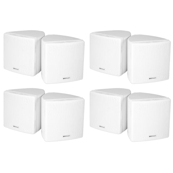 8 Rockville Cube 70v White 3.5" Commercial Swivel Wall Mount Restaurant Speakers
