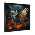 thumbnail image 2 of Designart "Layered Textures Form Mixed Media Heavens I" Animals Bird Picture Framed Canvas Art Print, 2 of 5