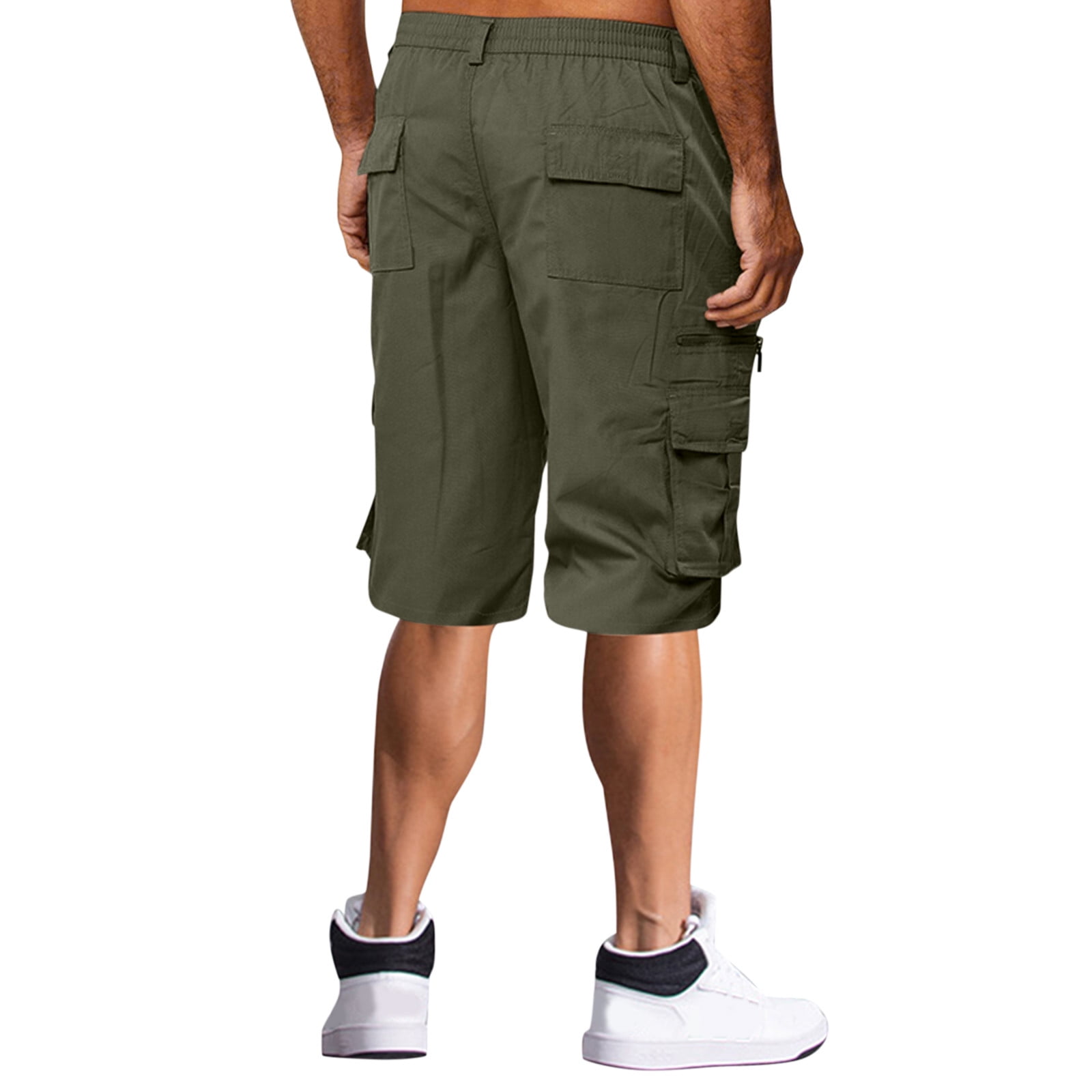 Cargo Shorts for Men 52 Tapered Baggy Drawstring 3/4 Capri Pants