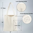 thumbnail image 2 of Muka 4 Pack Heavy Duty Canvas Tote Bag 12oz Cotton Tote Bags 15 x 16 Inch-Natural-100% Cotton, 2 of 7