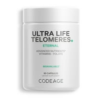 Codeage Ultra Life Telomeres, Folate 5-MTHF, Vitamin D3 & B12 Methylcobalamin, Botanicals, 90 ct