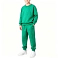 thumbnail image 2 of NAISIBABY Boys Sweatshirt Outfit Sets Size 7, Lightweight Print Crew-Neck Long-Sleeve Pullover + Jogger Pants 2PC Fall Set Green, 2 of 5