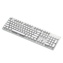Retro Punk Round Keycap Mechanical Keyboard for Gamers 104 Key White Lighting