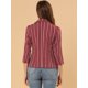 thumbnail image 5 of INSPIRE CHIC Blazer De Solapa Con Muescas Y Mangas 3/4 A Rayas Para Mujer rojo XL, 5 of 6