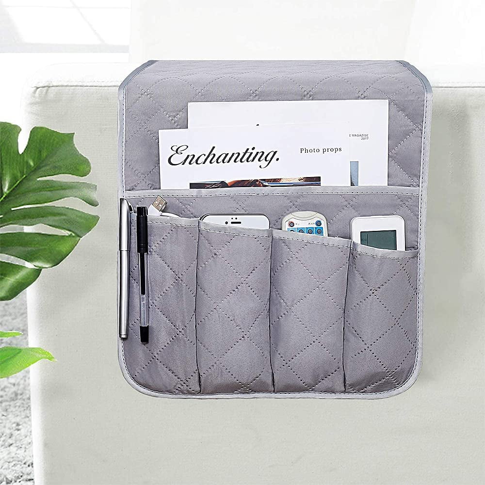 Waterproof Armrest Organizer For Couch - 5 Pocket Chair Caddy For Remote, Phone, Book, Magazines