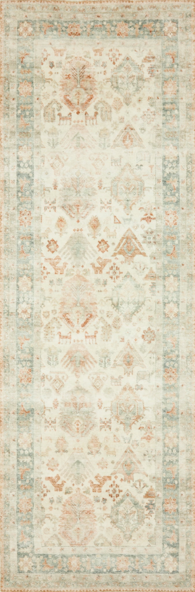 Loloi Rosette Beige / Multi 2'-6" x 9'-9" Runner Rug