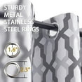 thumbnail image 2 of DriftAway Mason Thermal Blackout Grommet Window Curtains Geometric Trellis Pattern 2 Panels 54"L x 52"W Gray, 2 of 6