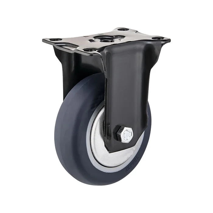 Hex Autoparts Black 2 Swivel & 2 Brake Caster Wheels 3" Swivel Plate Polyurethane Wheels