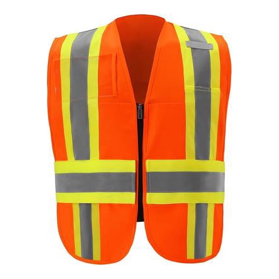 2W International IC113C-2 RG Class 2 Contrast Incident Command Vest, Orange - Regular