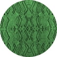 thumbnail image 1 of Ahgly Company Indoor Round Abstract Emerald Green Modern Area Rugs, 7' Round, 1 of 4