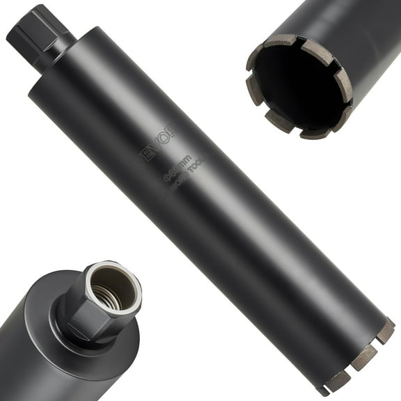VEVOR Core Drill Bit, 3-1/2 inch Diameter, 14 inch Drilling Depth, 1-1/4 in-7 Internal Thread, High-Precision Welding Technology, Wet Diamond Core Bit for Reinforced Concrete, Bricks, and Masonry