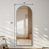 Lumora 65"x24" Arched Full Length Aluminum Alloy Standing Floor Mirror, Black - Walmart.com