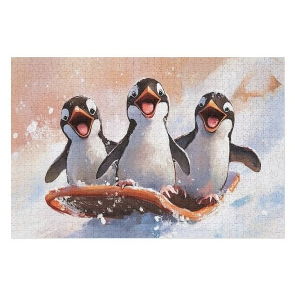 Puzzles for Adults 300 Pieces - Penguins Unique Artwork Jigsaw Puzzle, Large Piece Puzzle, Great for Beginners, Gifts for Loved Ones