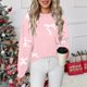thumbnail image 5 of RKSTN Christmas Sweaters for Women Oversized Crewneck Cute Bow Knit Pullover Sweater Top Womens Casual Solid Embroidered Round Neck Loose Fits Comfy Sweet Style Sweater Fall Spring Outfits, 5 of 9