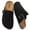Black, variant on Kids Suede Clogs with Cork Footbed, Arch Support Mules for Boys & Girls, Adjustable Buckle Non-Slip Sandals, Slip-On Slides for Indoor Outdoor
