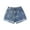 Dark Blue, variant on Sopiago Girls Jean Shorts Wide Leg Baggy Denim Shorts for Girls Elastic Waist Kids Shorty Summer Short with Pocket (Dark Blue,9-10 Years)
