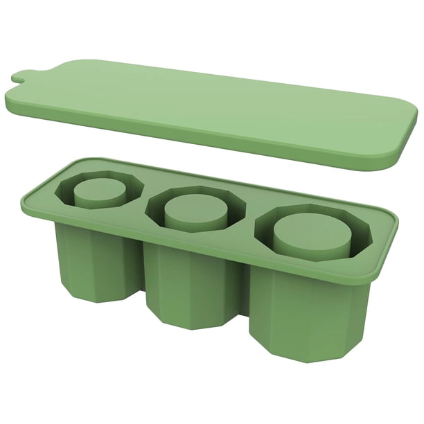 Bandeja de cubitos de hielo con tapa Moldes de hielo de silicona para tazas de 30-40 oz Verde