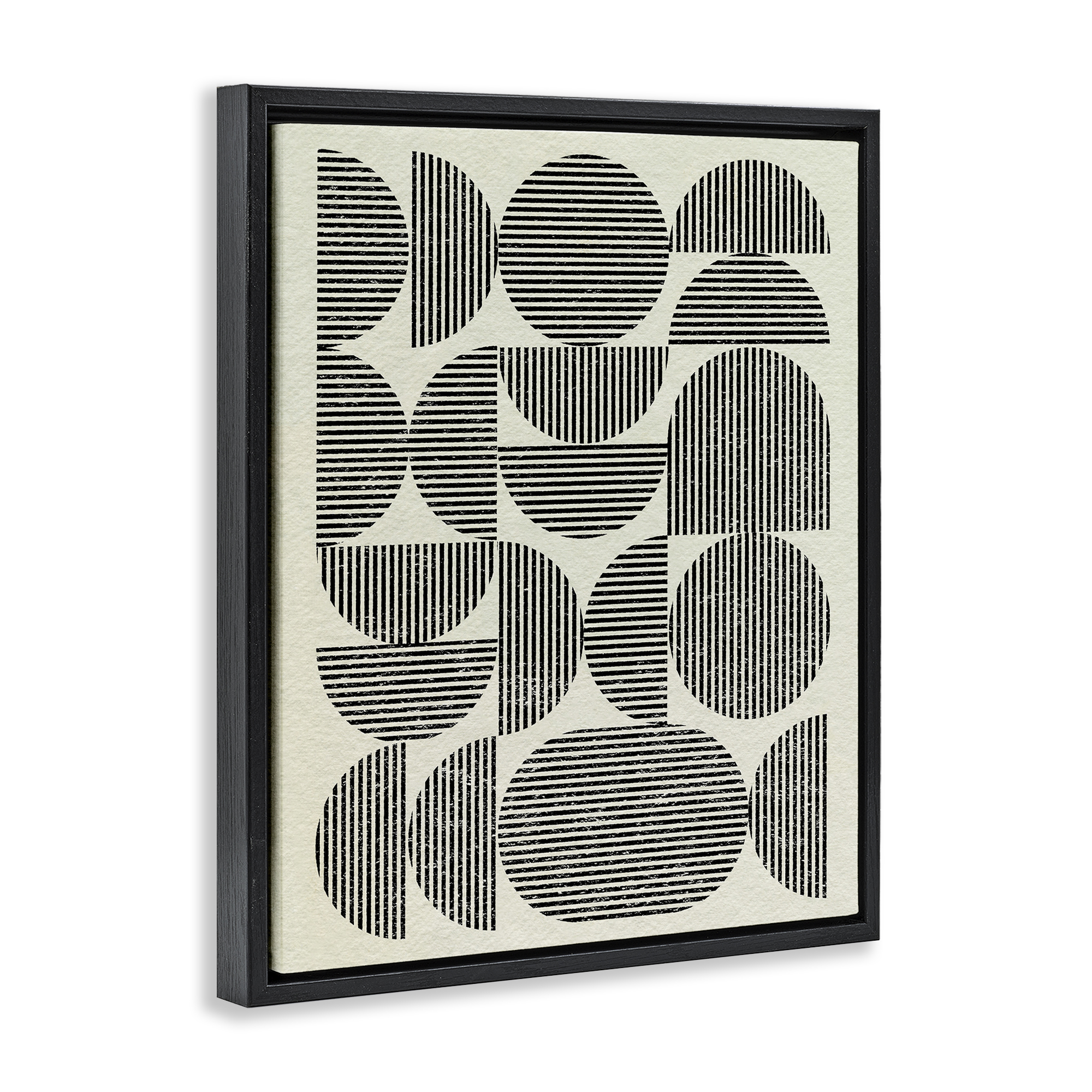 Stupell Industries Modern Arch Shapes Abstract Painting Black Floater Framed Canvas Art Print Wall Art, 25 x 31