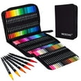 thumbnail image 1 of Art Markers Dual Brush Pens for Coloring, 60 Artist Colored Marker Set, Fine and Brush Tip Pen Art Supplier for Adult Coloring Books, Bullet Journaling, Drawing, 1 of 4