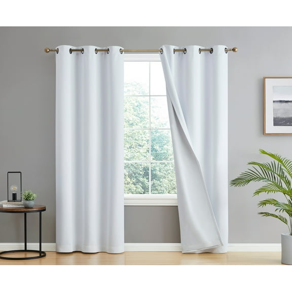 THD Virginia 100% Blackout Grommet Total Privacy Curtain Panels - Set of 2
