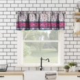 thumbnail image 2 of Ethnic Window Valances Vintage Folkloric Floral Spliced Pattern Curtains Valance for Bathroom Kitchen Bedroom Living Room Decor with Rod Pocket 54" x 18" Blue Pink, 2 of 5