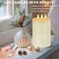 thumbnail image 6 of Large Flameless Candles, 6"x4" 3 Wick Flickering Flameless Candles with Remote & Timer, Dimmable Real Wax LED Candles Battery Operated, Electric Pillar Candles for Home Christmas Decor, 6 of 7