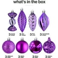 Purple Christmas Ball Ornaments for Christmas Decorations 24 Pieces