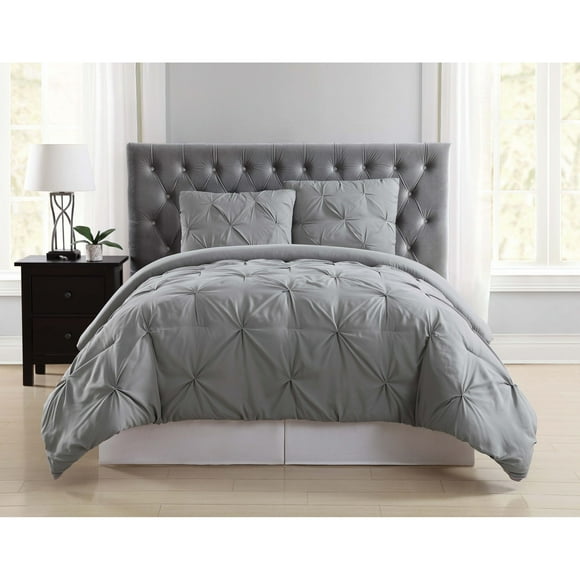 Truly Soft Everyday Pleated Comforter Set, Twin X-Large, Grey