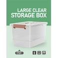 thumbnail image 4 of 17 Quart Stackable Plastic Storage Bins with Clear Lids, 6 Pack Black Containers with Latching Buckles and Handle, Durable Nestable Boxes Organizing for Closet, Garage, Tool Room, 4 of 14