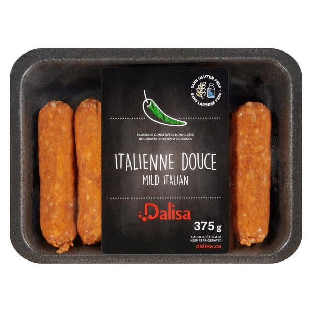Dalisa Gluten free Mild Italian Dinner Sausage 375g, 6 sausages, Mild