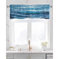 thumbnail image 2 of Blue Beach Coastal Kitchen Valances for Windows Farmhouse Linen Window Valance Curtain for Living Room Window Treatment Watercolor Nautical Abstract Art Valance Rod Pocket Topper Drape, 42 x 18 Inch, 2 of 6