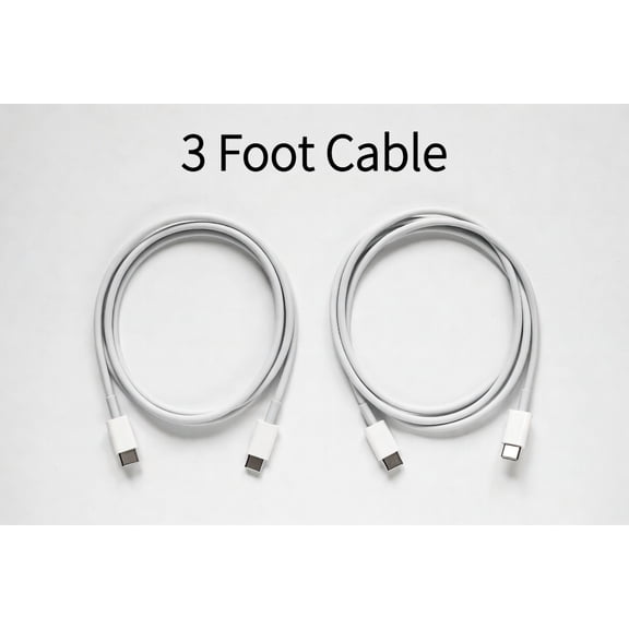 Pandaoo USB-C to USB-C 3ft Charging Cable, White, 2-Pack