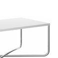 thumbnail image 3 of The Urban Port Table Basse avec Plateau Rectangulaire et Base X, Blanc et Chrome, 3 of 6