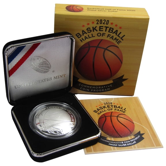 Basketball Hall of Fame Commemorative Dollar 2020 P Proof Silver OGP