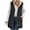Black, variant on 2024 Womens Winter Fleece Jacket Trench Long Vest Coat with Pockets Thermal Zip Up Cardigan Sleeveless Hooded Jackets