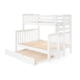 thumbnail image 3 of Bedz King Bunk Beds Twin over Full Mission Style with End Ladder and a Twin Trundle, White, 3 of 8