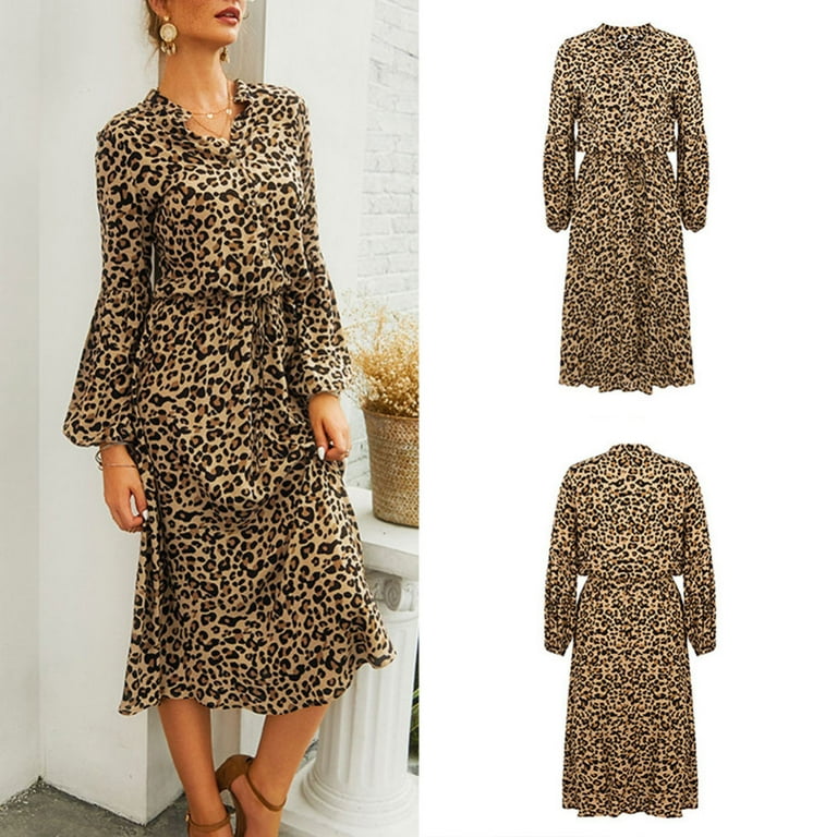 Mid length hotsell leopard print dress