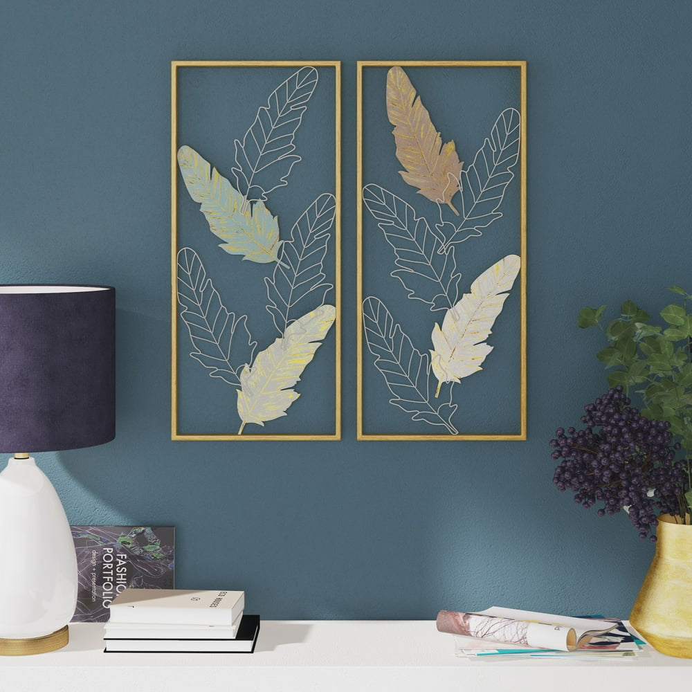 Mina Metal Leaf Wall Decor (Set of 2)