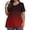 Wine, variant on Swuxness Women Short Sleeve Plus Size T Shirts, Spring and Summer Casual Tops, Ladies V-Neck Printed Comfortable Fashion Loose Pullover Tee Wine, XL