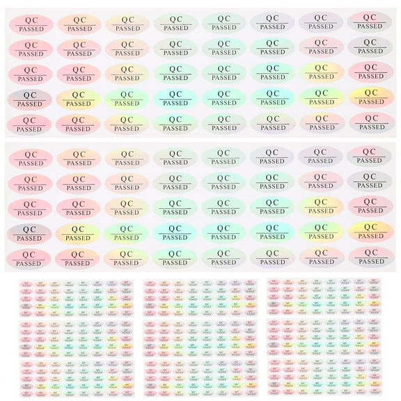 Soimiss 500Pcs Waterproof PVC Qc Passed Labels Assorted Inspection Stickers