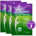 thumbnail image 2 of 225 pieces fresh mint + whitening dental floss sticks, plant-based handle, super strong floss and mint flavored floss with microcrystals, 75 sticks per pack (3 packs), 2 of 4